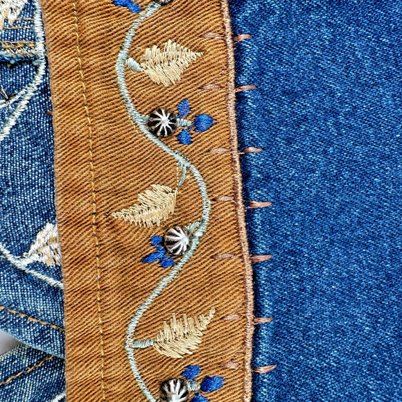 VTG Dont Mess With Texas Vest Women Medium Western Festive Cowboy Studded Cross - Picture 3 of 9